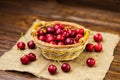 Red cherries in basket, ÃÂherry basket, red ÃÂherries on wooden